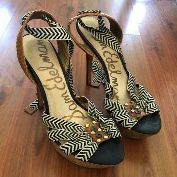 Sam Edelman high platform heels BoHo chic - Picture 1 of 12